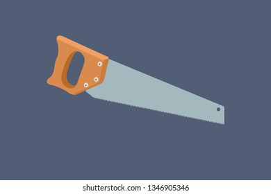Vector Illustration of a Handsaw Isolated 