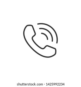 Vector illustration of handset line icon.