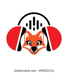 Vector illustration of a handset with squirrel in red and black color, great for music icons and logos