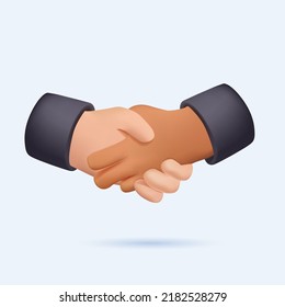 Vector illustration, handshake, conclusion of a contract, successful partnership, cooperation. Handshake of business partners. Vector 3D style illustration. Modern render icon. Contract agreement