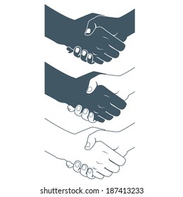 Vector Illustration of  Handshake. Flat style