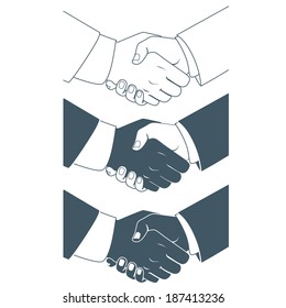 Vector Illustration of  Handshake. Flat style