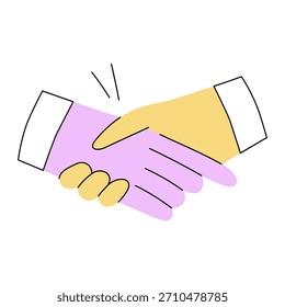 Ilustração vetorial de um handshake. Elemento gráfico com o conceito de um acordo.