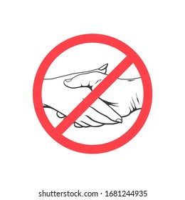 Vector illustration of handshake sign, isolated on white background