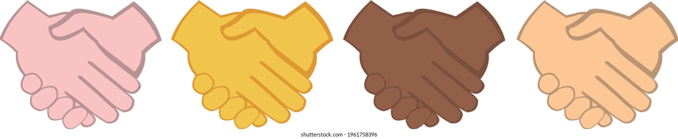 Vector illustration of handshakes emoticons