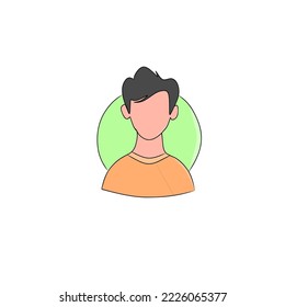 Imagen vectorial de un hombre apuesto detrás de un círculo verde.