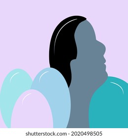 ilustración vectorial del perfil de un hombre apuesto, concepto de silueta facial humana