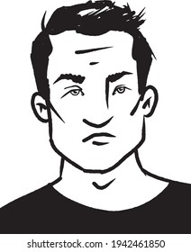 vector illustration of handsome young man isolated