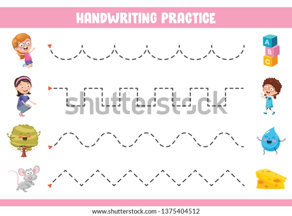 Vector Illustration Handwriting Exercise Stock Vector (Royalty Free ...