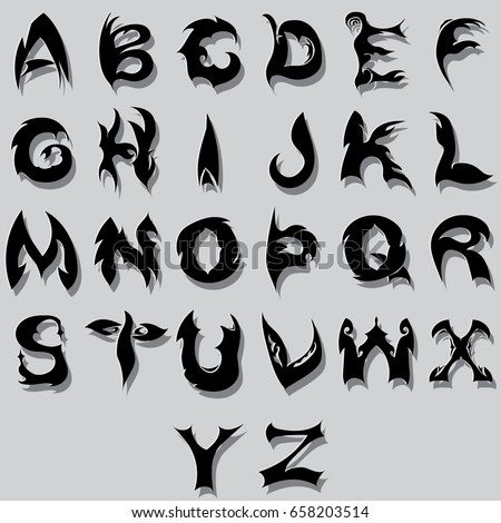 tribal tattoo alphabet