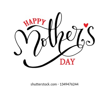 Vector illustration: Handwritten brush type lettering of Happy Mother's Day. Typography design - Vector 