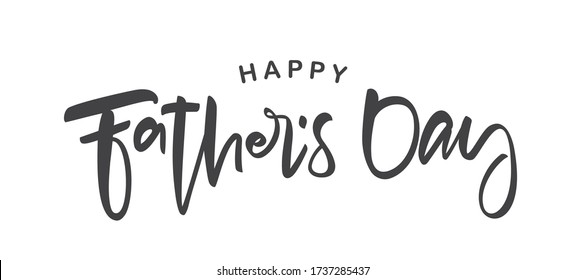 Vector illustration: Handwritten calligraphic  lettering of Happy Father's Day.