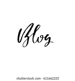 Vector illustration handwritten calligraphy poster. Blog lettering for of social media content. Vector illustration.