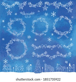Vektorgrafik von handgeschriebenen Weihnachtsbildern