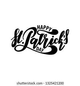 Vector illustration: Handwritten elegant modern brush lettering composition of Happy St Patrick's Day