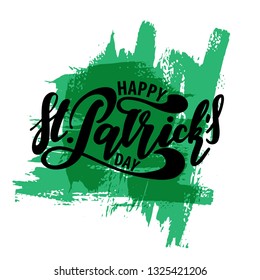 Vector illustration: Handwritten elegant modern brush lettering composition of Happy St Patrick's Day