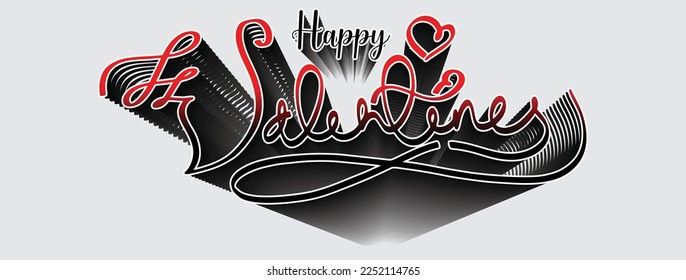 ilustración vectorial gradien color rojo y blanco feliz valentina. Fondo blanco. y colores elegantes. Con efecto de mezcla belleza natural