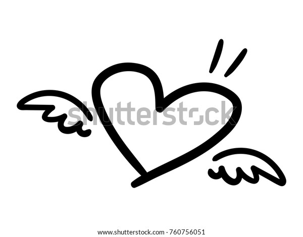 Vector Illustration Handwritten Heart Shape Little Stock Vector