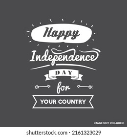 Vector illustration: Handwritten lettering of Happy Independence Day on nice background
