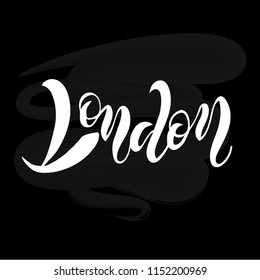 Vector illustration of handwritten lettering "London" to t-shirt design, postcards, logos, banner, poster or textile.