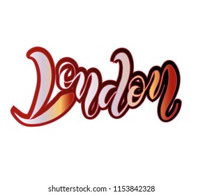 Vector illustration of handwritten lettering "London" to t-shirt design, postcards, logos, banner, poster or textile.