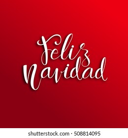 vector illustration. hand-written lettering. Merry Christmas design graphics for brochures, gift cards, flyers and postcards. translated from Spanish: Merry Christmas