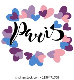 Vector illustration of handwritten lettering "Paris" to t-shirt design, postcards, logos, banner, poster or textile.