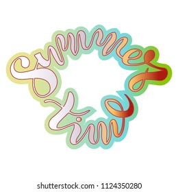 Vector illustration of handwritten lettering "summer time" to t-shirt design, postcards, logos, banner, poster or textile.