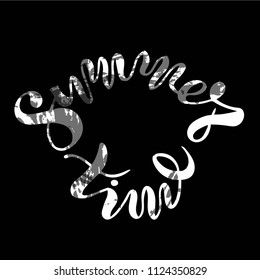 Vector illustration of handwritten lettering "summer time" to t-shirt design, postcards, logos, banner, poster or textile.