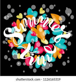 Vector illustration of handwritten lettering "summer time" to t-shirt design, postcards, logos, banner, poster or textile.