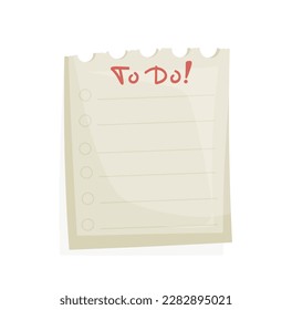 Vector illustration of a handwritten list. To Do.