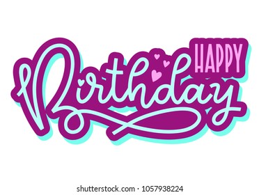 Happy Birthday Hand Drawn Vector Lettering Stock Vector (Royalty Free ...