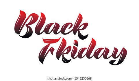 Vector illustration: Handwritten modern brush lettering of Black Friday isolated on white background
