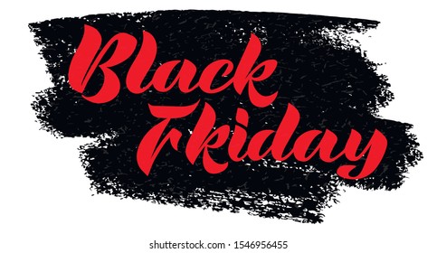 Vector illustration: Handwritten modern brush lettering of Black Friday isolated on white background
