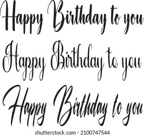 Vector illustration: Handwritten modern brush lettering of Happy Birthday on white background. Typography design. Greetings card.