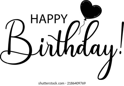 Ilustración del vector: Grabado a mano con letras modernas de pincel de Feliz Cumpleaños sobre fondo blanco. Diseño tipográfico. Tarjeta de felicitaciones.