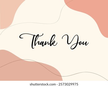 Vector illustration handwritten modern brush lettering of Thank You text on bohemian background - Thank you card