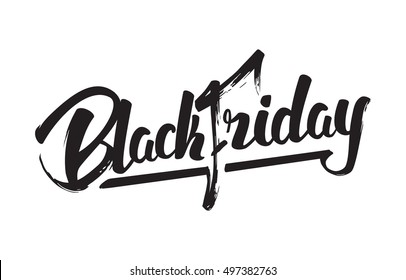 Ilustração vetorial: manuscrito moderno pincel lettering de Black Friday isolado no fundo branco