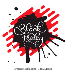 Vector illustration - Handwritten modern brush lettering of Black Friday isolated on white background.