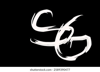 vector illustration Handwritten Signature Logo for Initial Letter SE - Vector Logo Template for Alphabet ES on black background