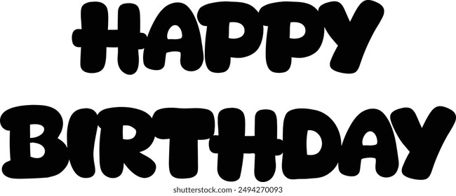 Vektorillustration: Handgeschriebenes Schreibstil Happy Birthday auf weißem Hintergrund. Typografie-Design. Grußschreiben.