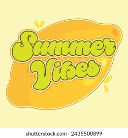Ilustración vectorial: Escrito a mano tipo composición de letras de Summer Vibes 