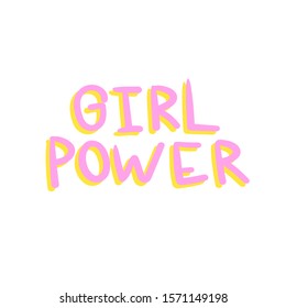 Vector illustration. Handwritten word 
 girl power. 