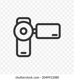 Vector illustration of handycam icon in dark color and transparent background(png).