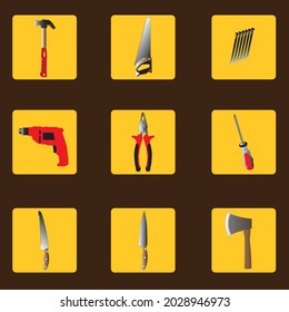 vector illustration of handyman tools