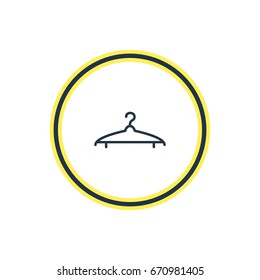 Vector Illustration Of Hanger Outline. Beautiful Clothes Element Also Can Be Used As Cloakroom Element.