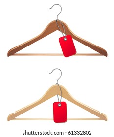 vector illustration of hanger with price tag