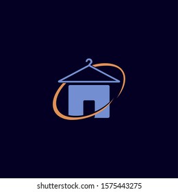 vector illustration of hangers and a house