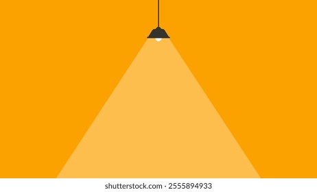 Vector illustration of a hanging ceiling lamp with a trailing light effect.