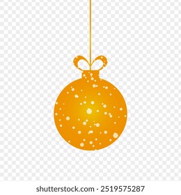 Vector illustration of hanging Christmas ball on transparent background